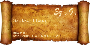 Szitka Ilona névjegykártya